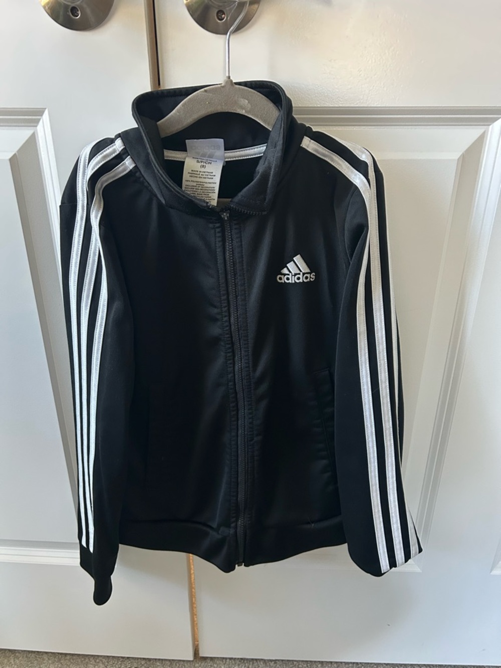 adidas Black Zip-Up Jacket with White Logo